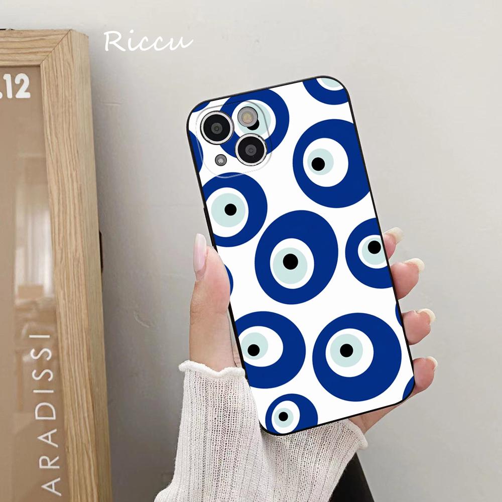 FOR IPhone Blue Nazar Boncuğu Evil Eye Phone Case 14 11 12 Pro 8 7 14 Plus X Pro 14 MAX 13 MINI XR XS 14 Pro Soft Phone Covers