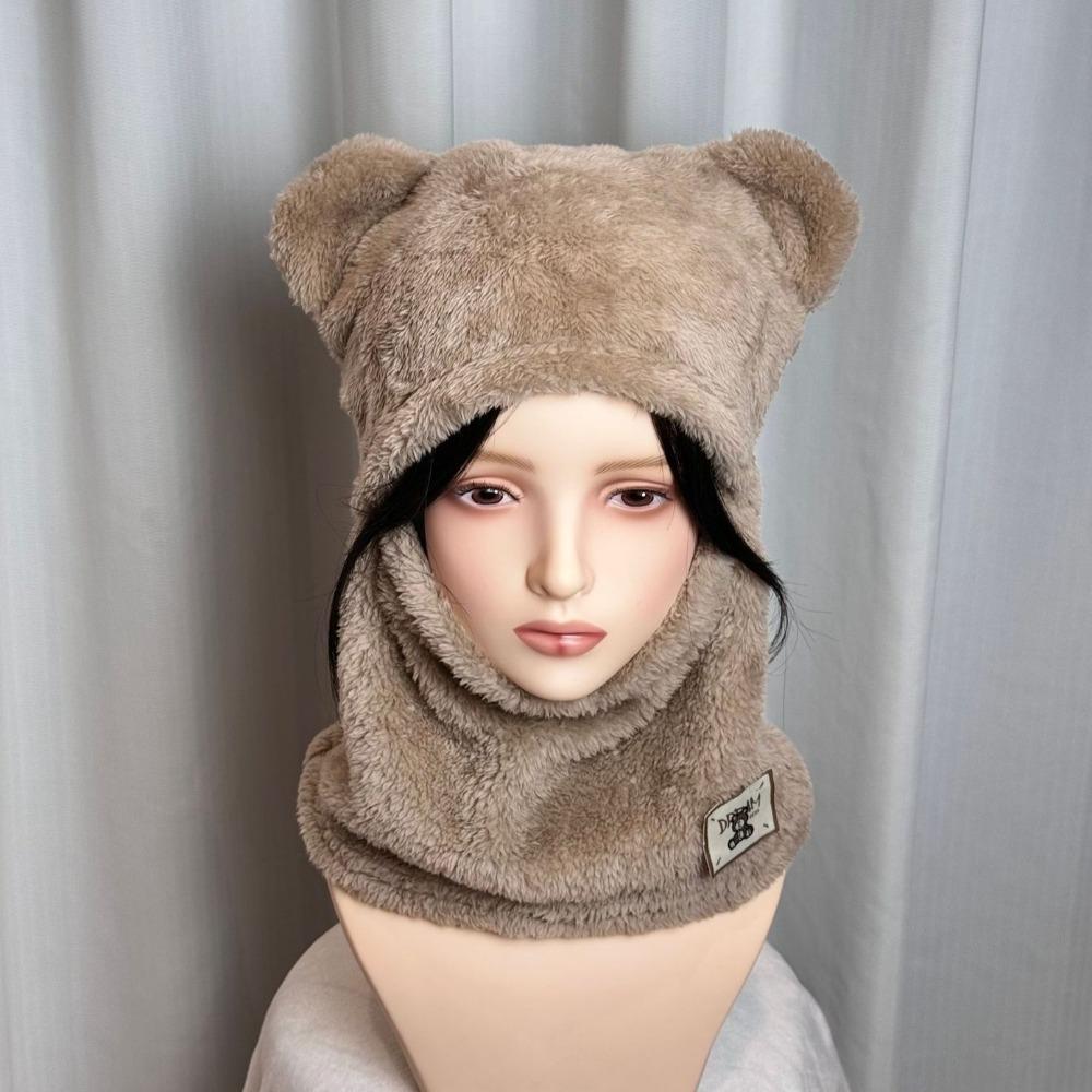 Keep Warm Bear Cap Scarf Set Korean Style Winter Pullover Cap Fashion Beanies Cap  Winter