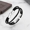 Fashion Cross Charm Bracelet Men Braided Leather Rope Bracelets Bangles Luxury Jewelry Gift Wholesale