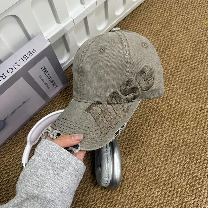 Streetwear Baseball Cap With Embroidered Letters And Wide Brim For Summer Sun Protection