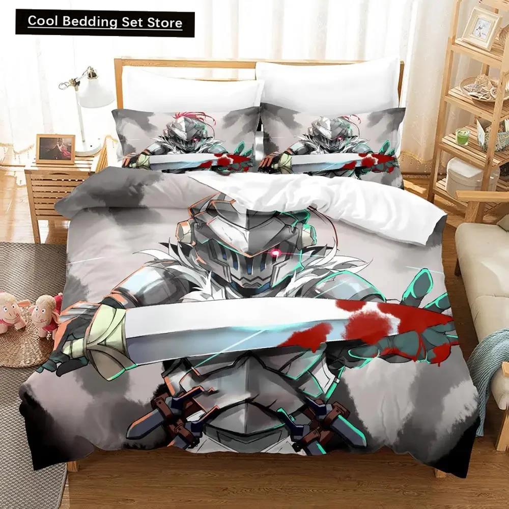 3D Anime Goblin Slayer Bedding Set Duvet Cover Bed Set Quilt Cover Pillowcase Comforter King Queen Size Boys Adult Bedding Set