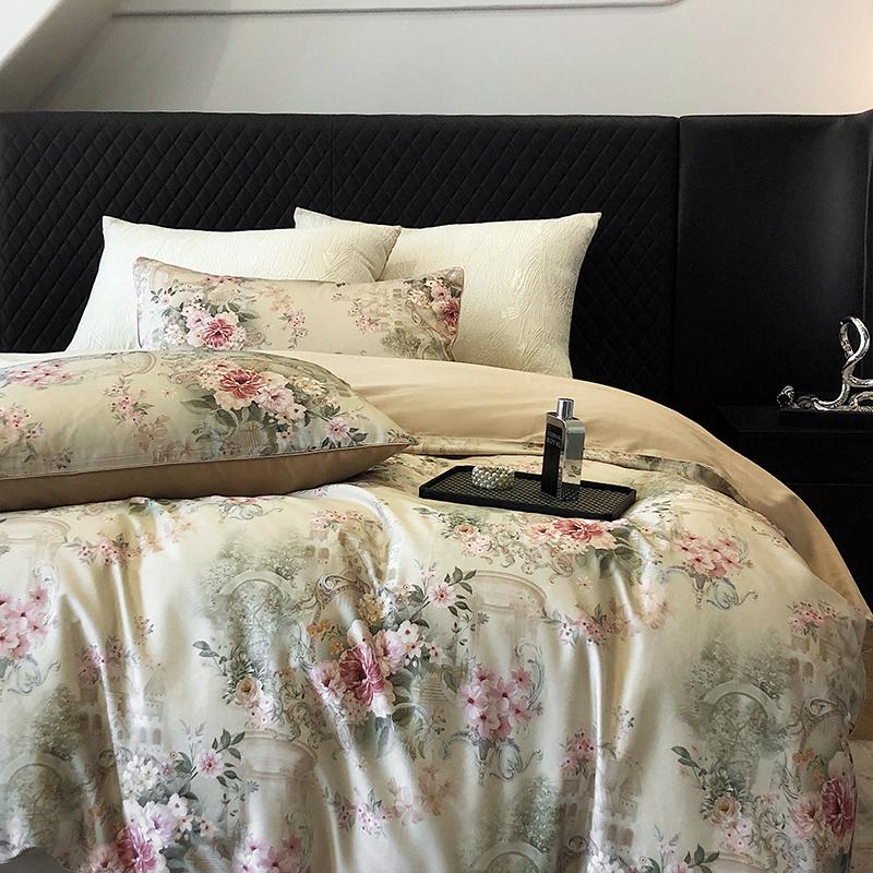 

Комплект постельного белья из египетского хлопка 1000 ТС с цифровым принтом «Винтажные цветы» Односпальный Двуспальный Комплект пододеяльника Простыня плоская/на резинке Наволочки Flat Bed Sheet&King 220X240cm 4pcs