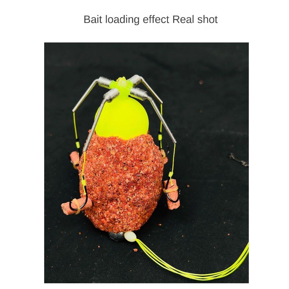 Carbon Steel Line Group Feeder Sinker Four Hook Fishing Spring Bait Cage Fishing Bait Cage  Sea