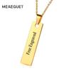 Personalized Women Bar Necklaces Pendant Custom Name Stainless Steel Charm Female Collar