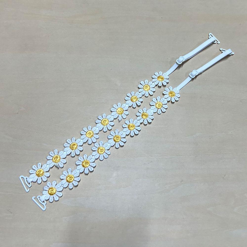 1 Paar Rutschfeste Gänseblümchen-Träger Abnehmbarer Schulterträger Langlebige Blumen-BH-Träger Frauen