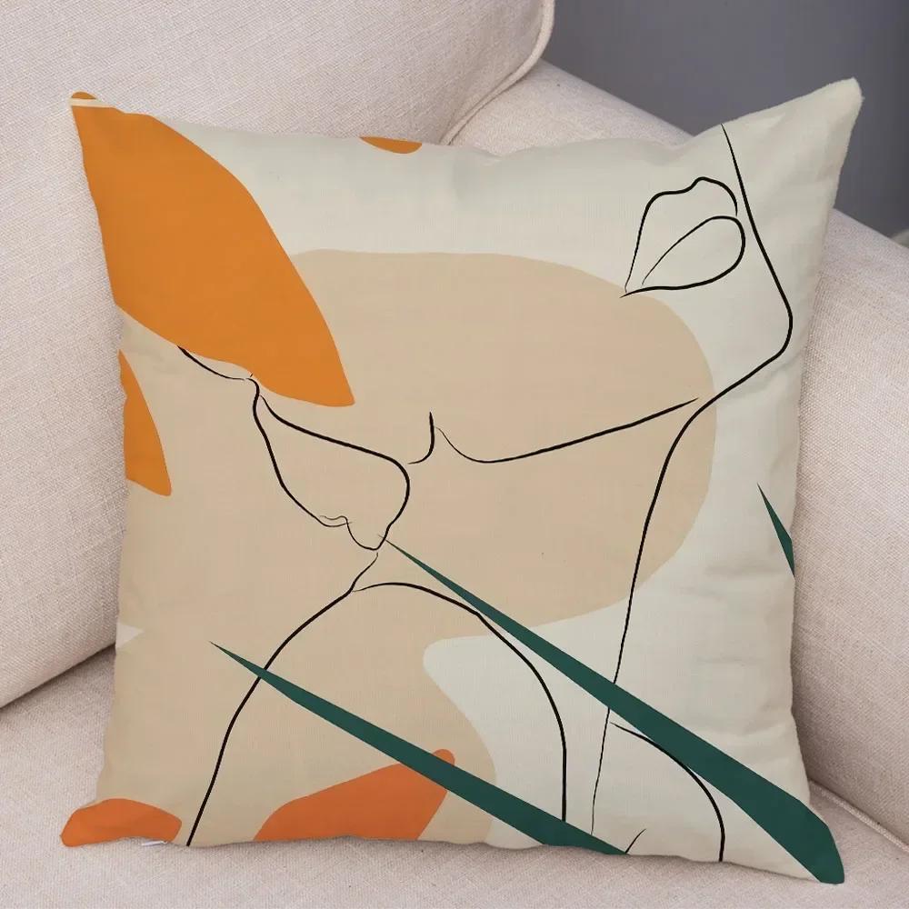Nordic Style Plant Tree Cushion Cover Decor Geometric Abstract Modern Art Pillow Case for Sofa Home Super Soft Plush Pillowcase
