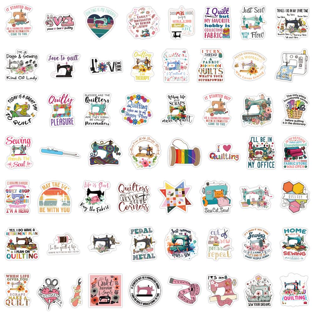 55 New Quilting Graffiti Stickers Decorative Skateboard Suitcase Notebook DIY Stickers