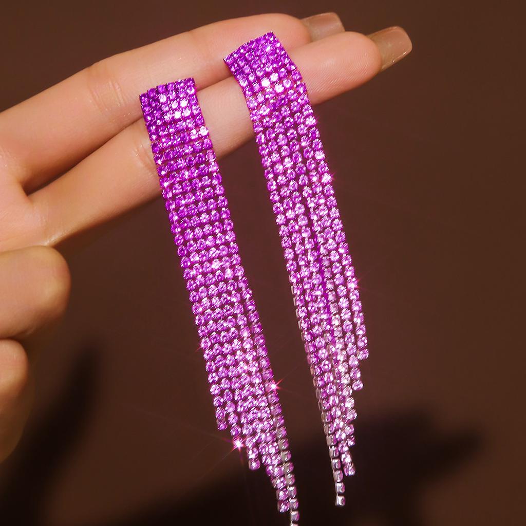 2PC Women's Fashion Colorful Series Tassel Earrings Outdoor Travel Carnival Banquet Party Festival Dress Up Gift