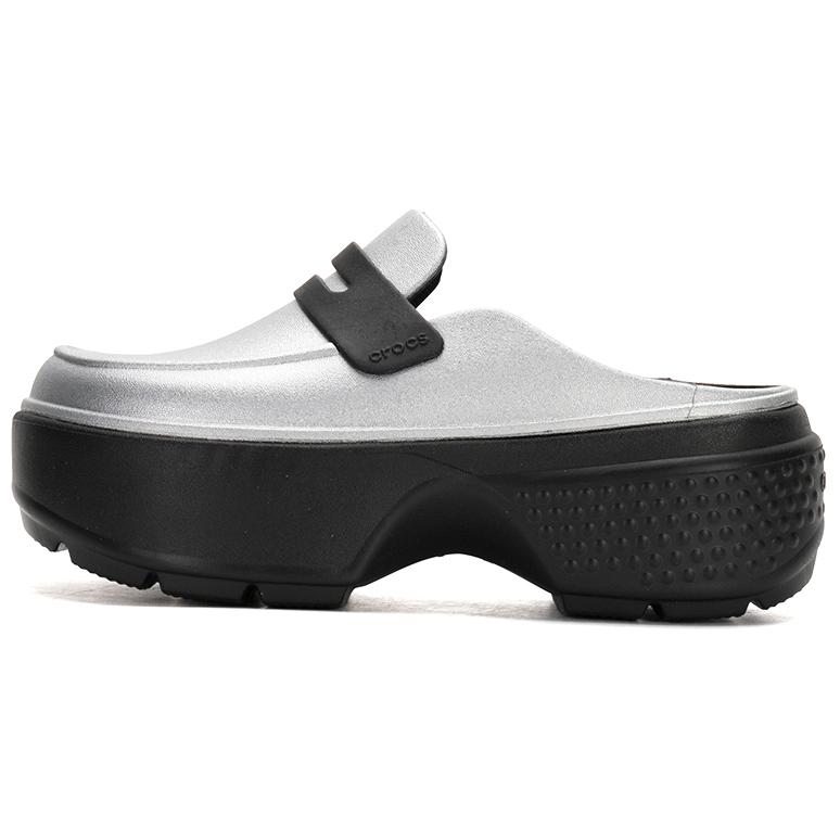 Crocs Stomp Loafer Silver Black Unisex Sneakers 210363-01V