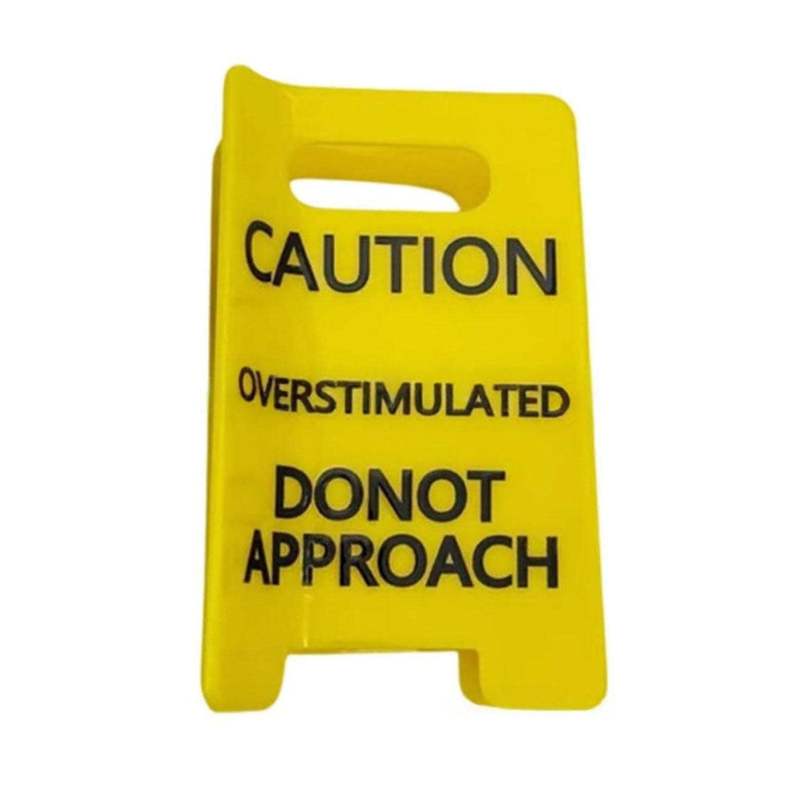 Overexcitement Warning Hair Clip Do Not Approach Sign Hairs Clips Overstimulated Caution Sign Hair Claw Clip for Women Girls