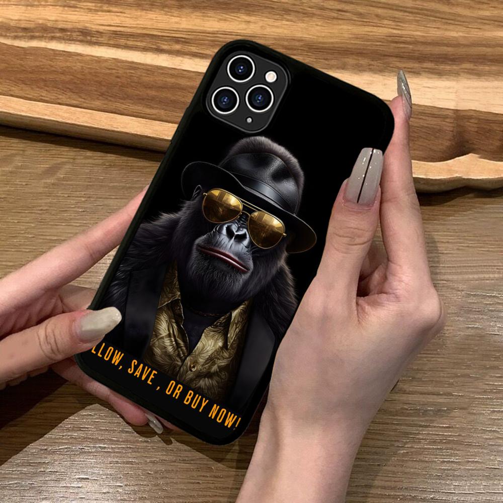 COOL Monkey Gorilla Ape Phone Case Silicone PC+TPU For For IPhone 11 12 13 14 15 16 Plus Pro Max Cover