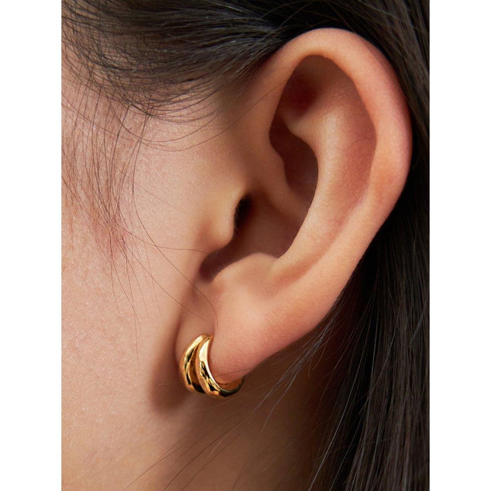 Oval Surface Onetouch Earrings