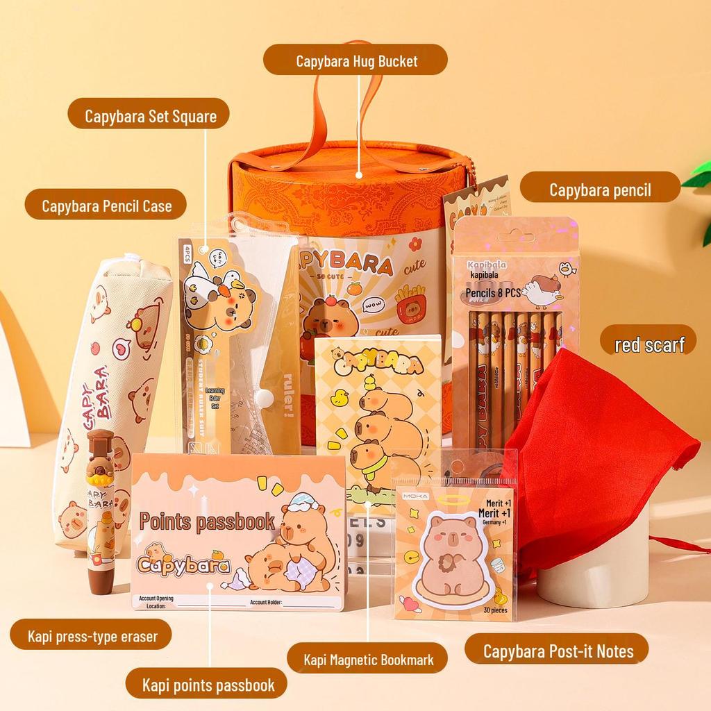 Cute Capybara Stationery Set - Luxury Souvenir & New Year Gift for Primary Students