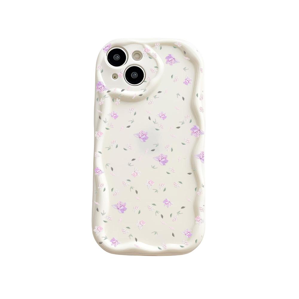Special for Purple Floral Apple 15 Mobile Phone Case Iphone13 Soft Case Silicone 14 Protective Case 16promax