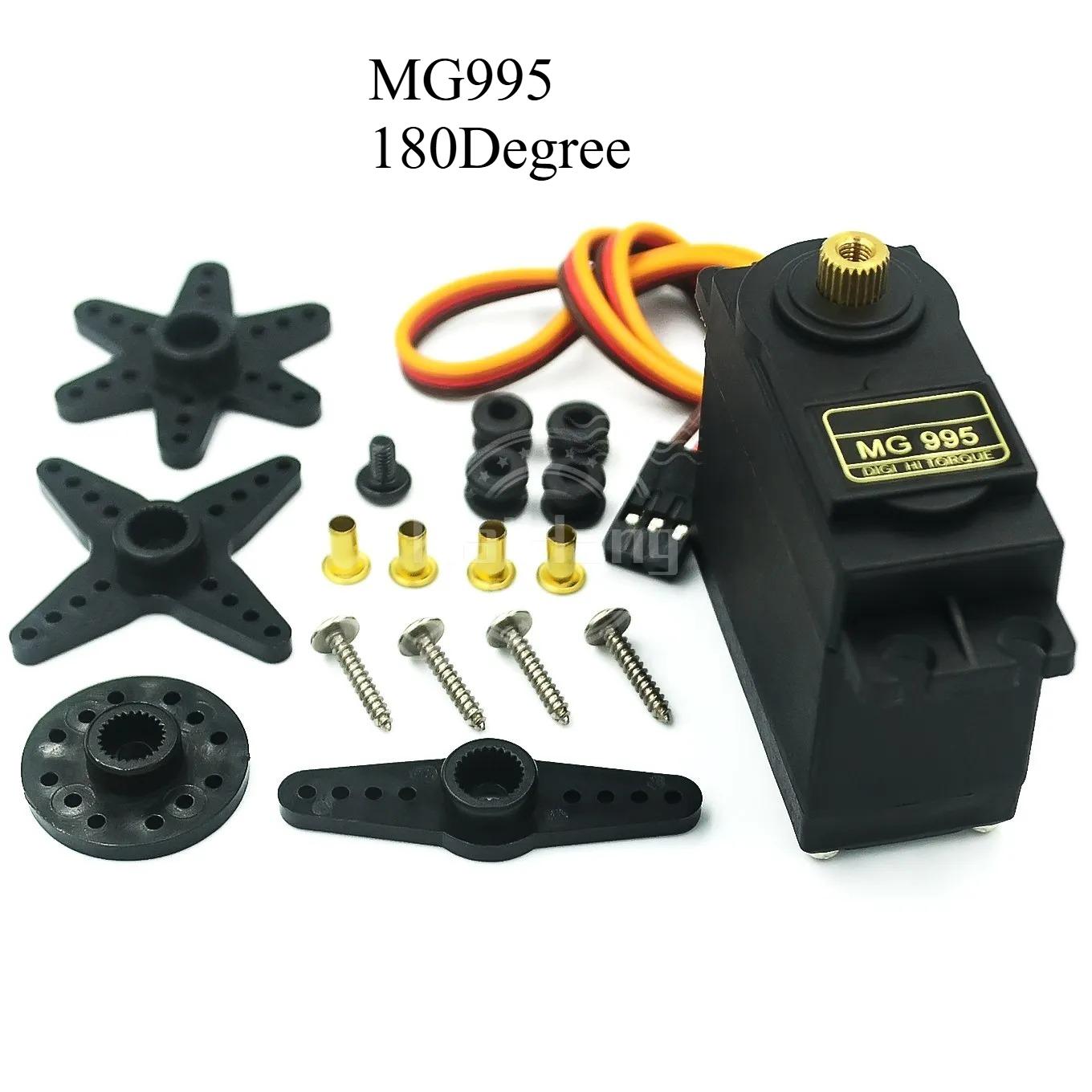 

1 MG995 MG996 MG996R Servos Digital Servo Metal Gear for JR Car RC Model Helicopter Boat Mechanical Arm Arduino UNO DIY MG995 180 Degree чорний
