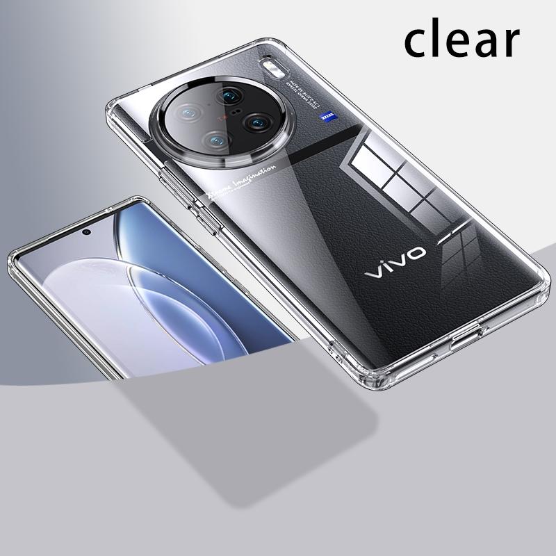 For Vivo X100 Pro Case Transparent Cover For Vivo X 100 X100Pro X90Pro Armored Shockproof Clear Bumper Antiknock Crystal Funda