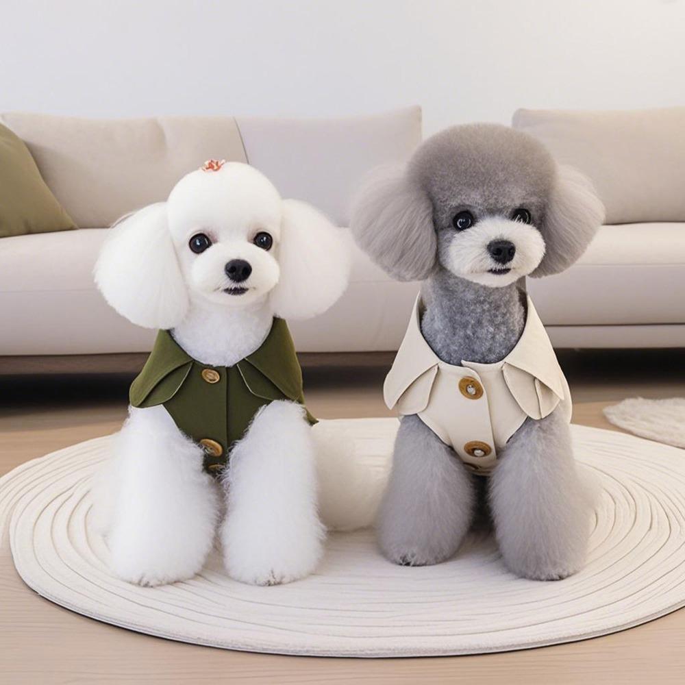 Pet Clothes Dog Clothes Autumn New Three-color Trench Coat Small Dog Pet Clothing Winter Clothes