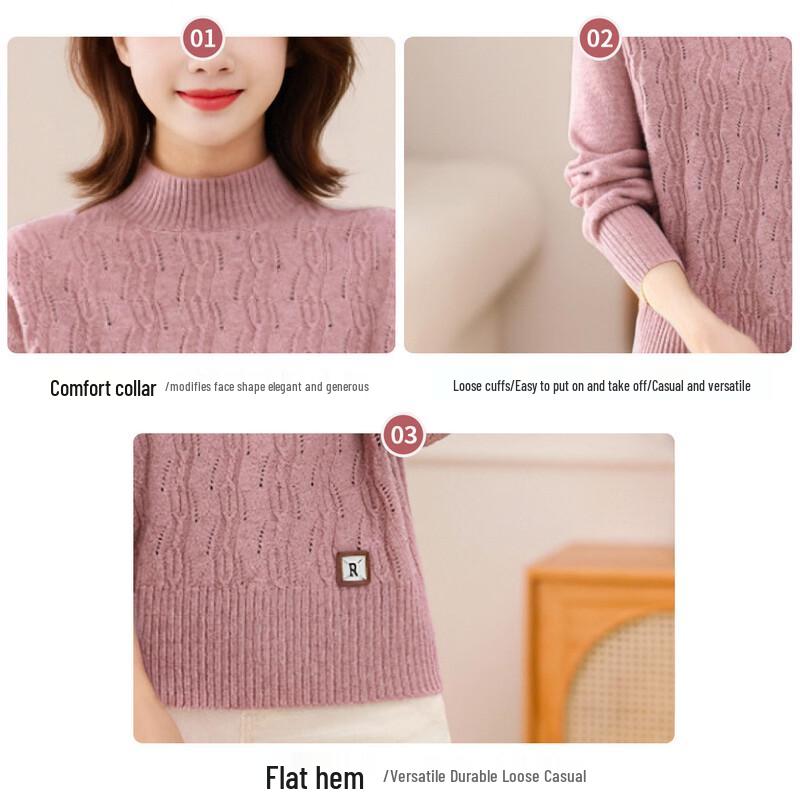 Jianhu Dammode Stickad Polotröja