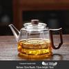 Tirolina Heat-Resistant Glass Teapot with Walnut Wood Handle & Cups