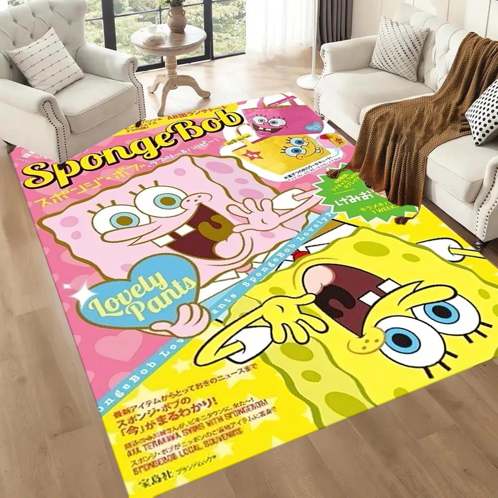 Spongebob Reading Adventure Square rugs are a great choice for living rooms, bedrooms, home décor, and as gifts.