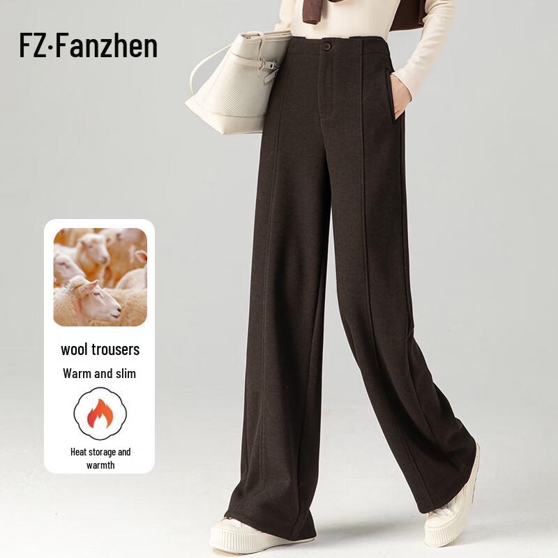 

Women s High-Waist Wide-Leg Wool Blend Trousers 27
