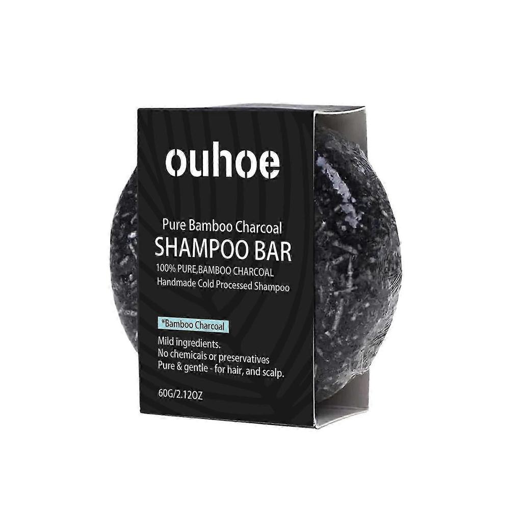 OUHOE Bamboo Charcoal Shampoo Soap Deep cleanses the scalp, strengthens and strengthens hair, nourishes and repairs, and improves dry shampoo soap
