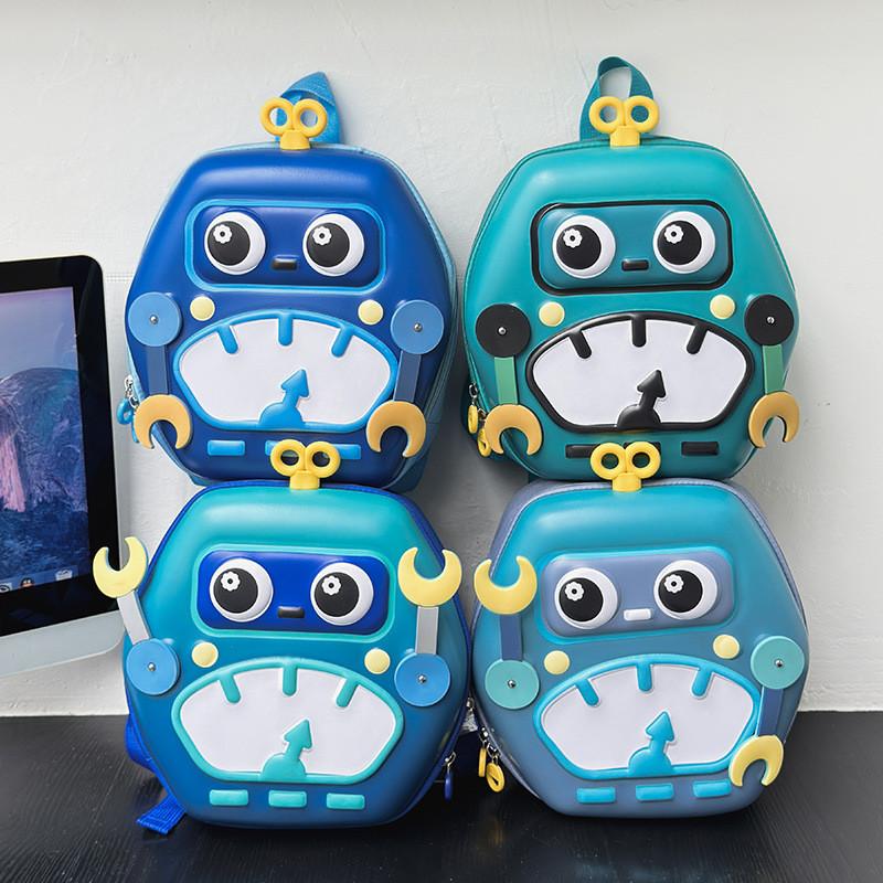 Backpack Eggshell Cute With Robot Print Design For Daily Daycare Use Children