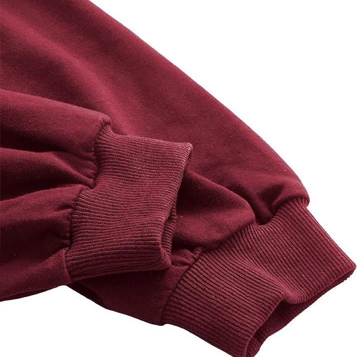 2024 Autumn/Winter Women's Solid Color Plus Velvet Loose Round Neck Short Hoodie
