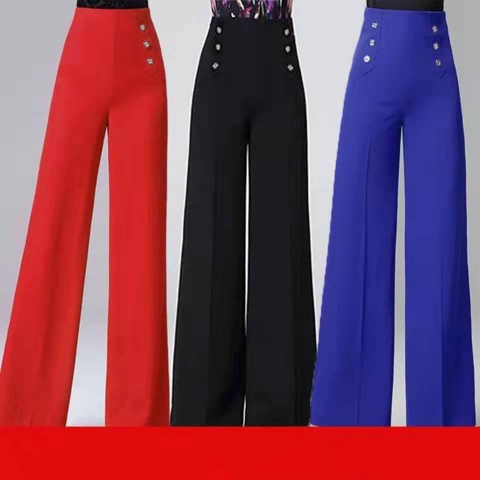 

High Waist Dance Pants for Women - Latin & Ballroom Wide Leg Trousers 4XL