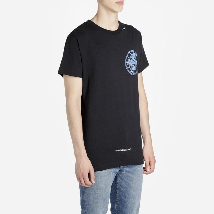 Off-White SS20 Alphanumeric Logo Print Short Sleeve T-Shirt Men Tops Black OMAA027R201850031088
