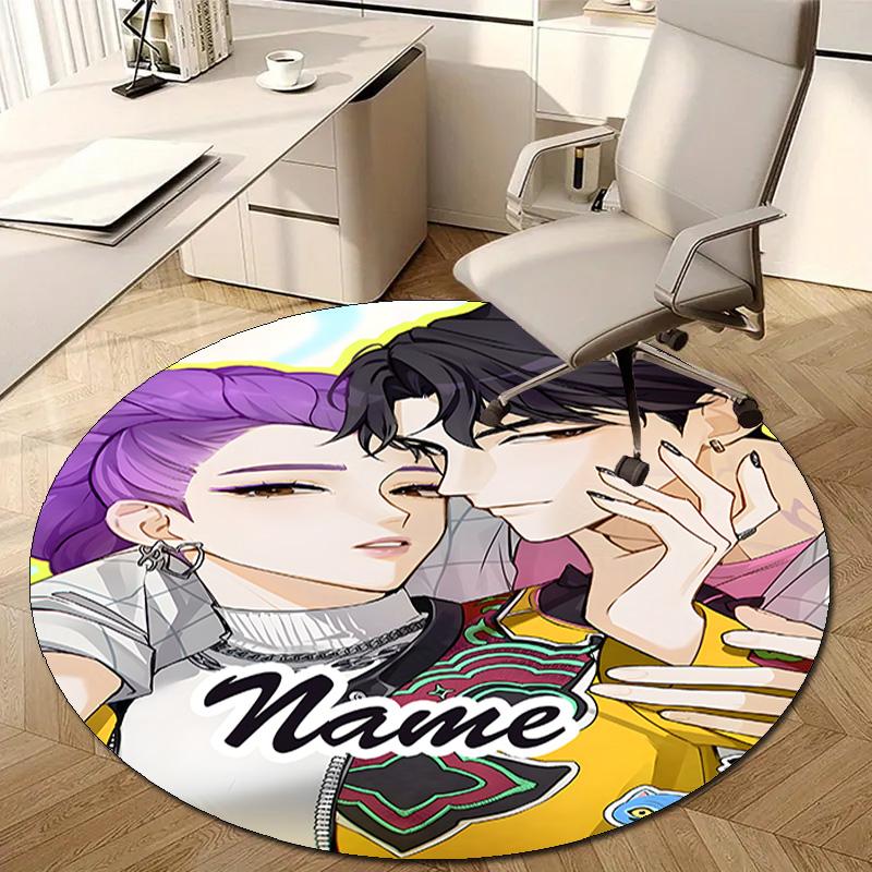 Personalized K-KPop Demon Hunters Round Chair Office Rug - Perfect for Mat, Office Chair & More - Ideal Gift for Birthdays and Holidays