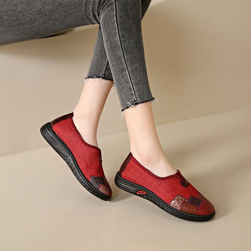 Spring new cloth shoes single shoes middle-aged and elderly women's shoes casual one pedal