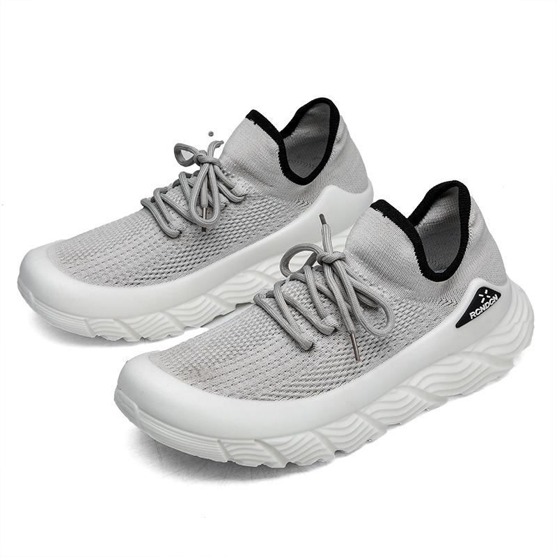 Popular Men's Casual Shoes Fly-woven Breathable Fashion Socks Shoe Thick-soled Non-slip Student Trendy Shoes Mens Sports Shoe