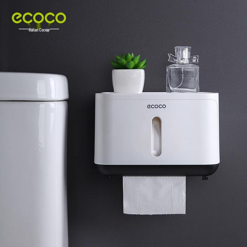 Wall-Mounted Waterproof Toilet Paper Holder and Tissue Box