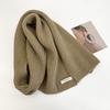 Korean Ins Solid Color Labeling Wool Scarf Women Winter Warm Versatile Student Couple Internet Celebrity Knitted Scarf Tide