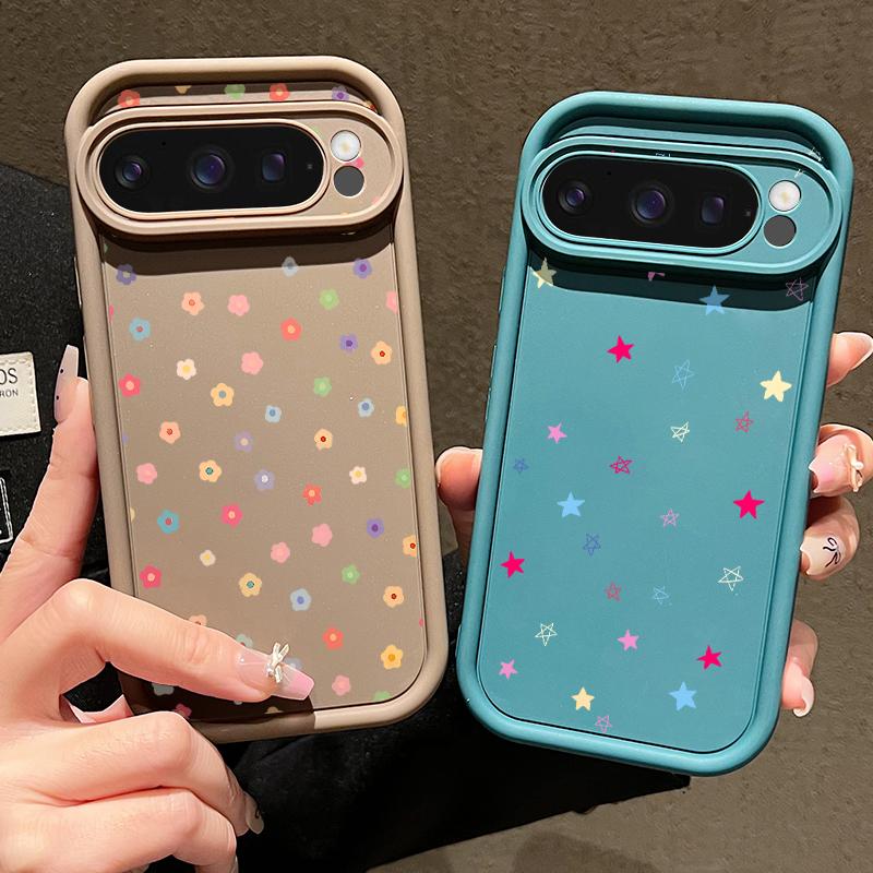 Cute Little Flower Stars Pattern Soft TPU Phone Case For Google Pixel 9 Pro XL 8 Pro 8A Lens Protection Shockproof Matte Bumper Cover