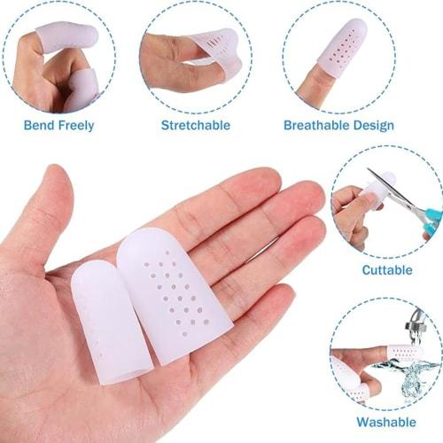 Yirdapall Toe and Nail Caps, Silicone Toe Sleeves, Breathable, Washable, Relieves Friction and Pain, Unisex (2 Large, 8 Small)