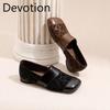 Retro Lazy Shoes - Comfortable Low-heeled Soft Leather Deep-angled Slip-on Shoes for One-foot Wear Devotion