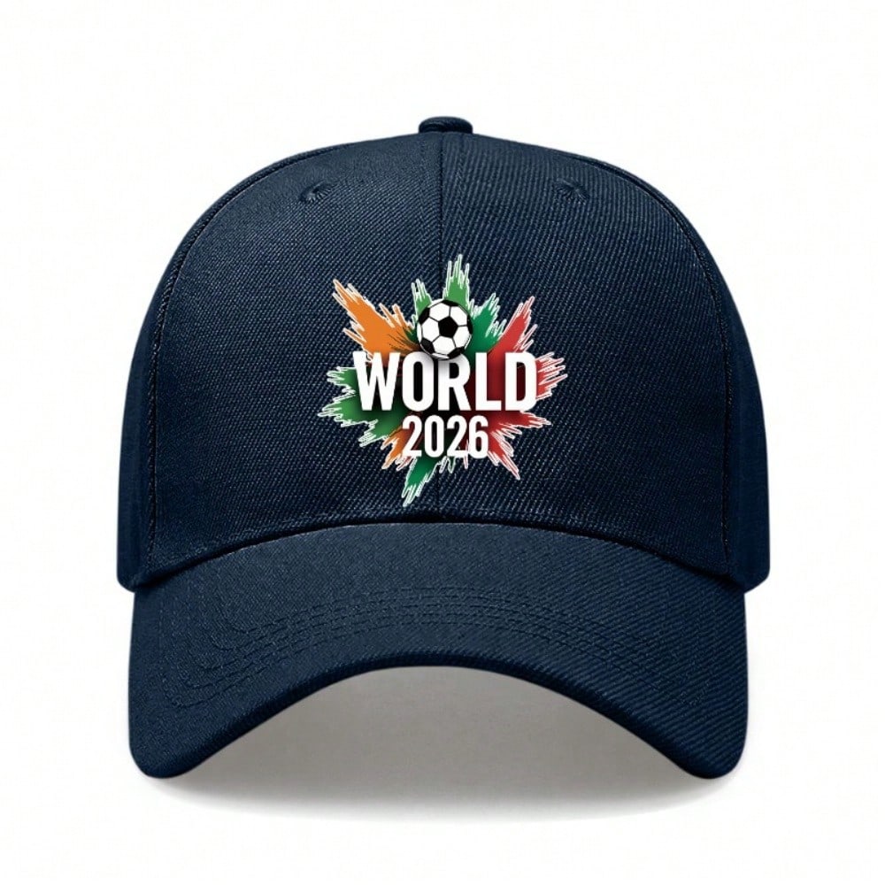 [Sporty Baseball Cap] 2026 World Cup Theme Print Unisex Adjustable Breathable Lightweight Polyester Sun Protection Casual Outdoor Sports Baseball Hat