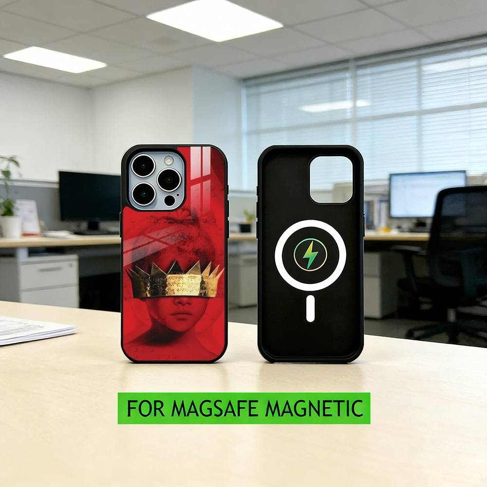 Popular Singer R-Rihanna Anti Phone Case For iPhone17,16,15,14,13,12,11 Plus,Pro Magnetic with Magsafe Wireless Charging