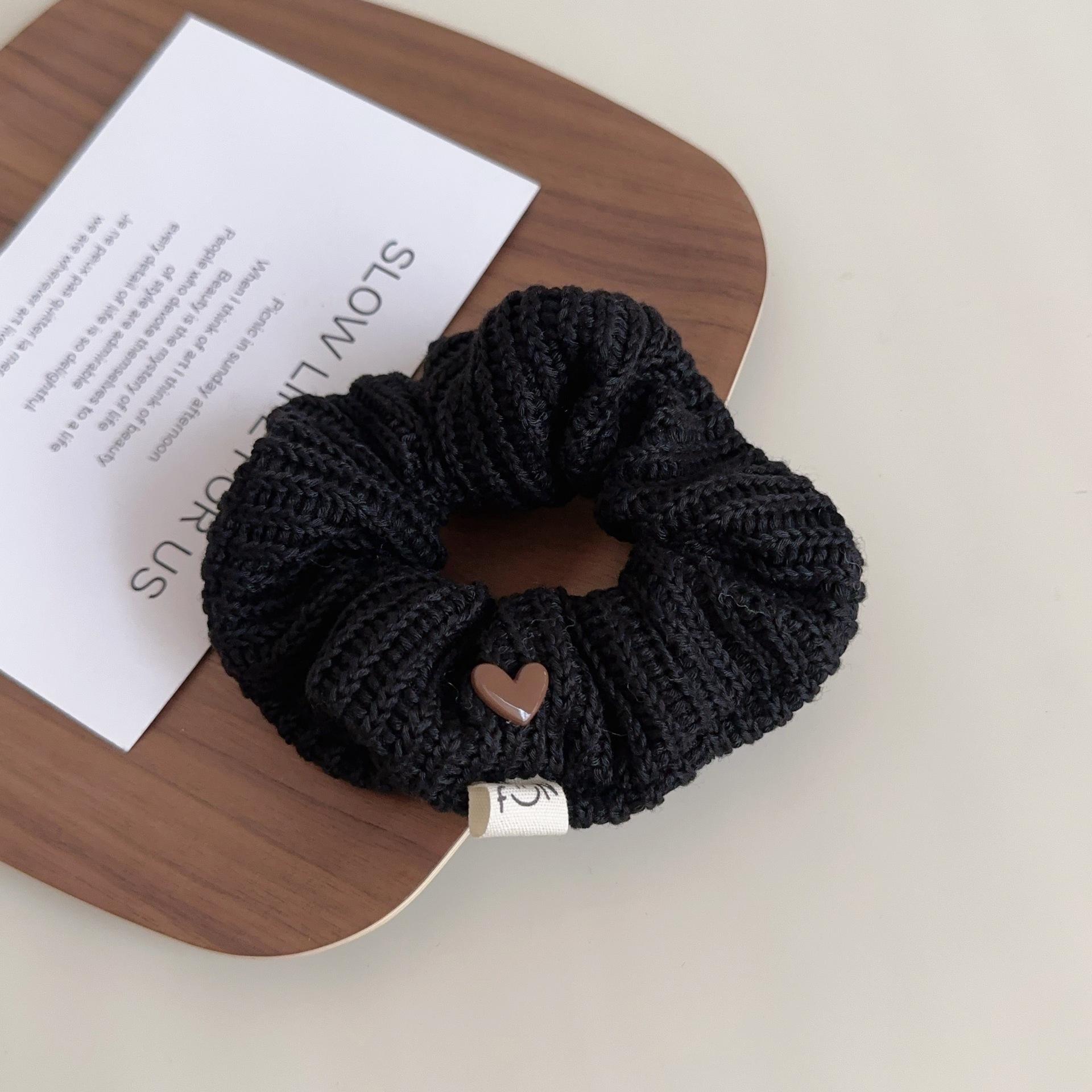 

Осень и Зима Маленькое Сердечко Пряжа Черно-Белый Кофейный Цвет Заколка-Крокодильчик Боковая Заколка Повязка для Волос Резинка для Волос Аксессуары для Волос Headbands