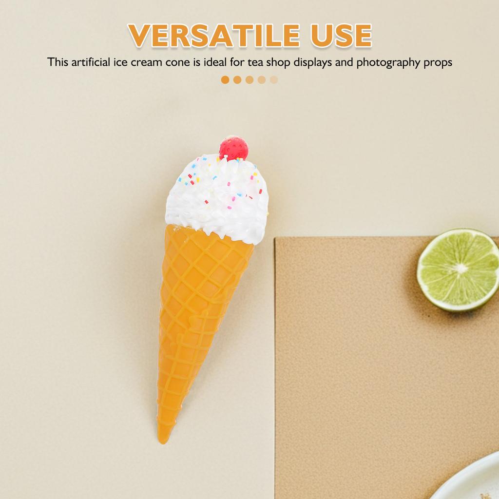 Realistic Ice Cream Cone Prop Lifelike Simulated Ice Cream Cone for Dessert Shop Party Food Display Photography Decoration