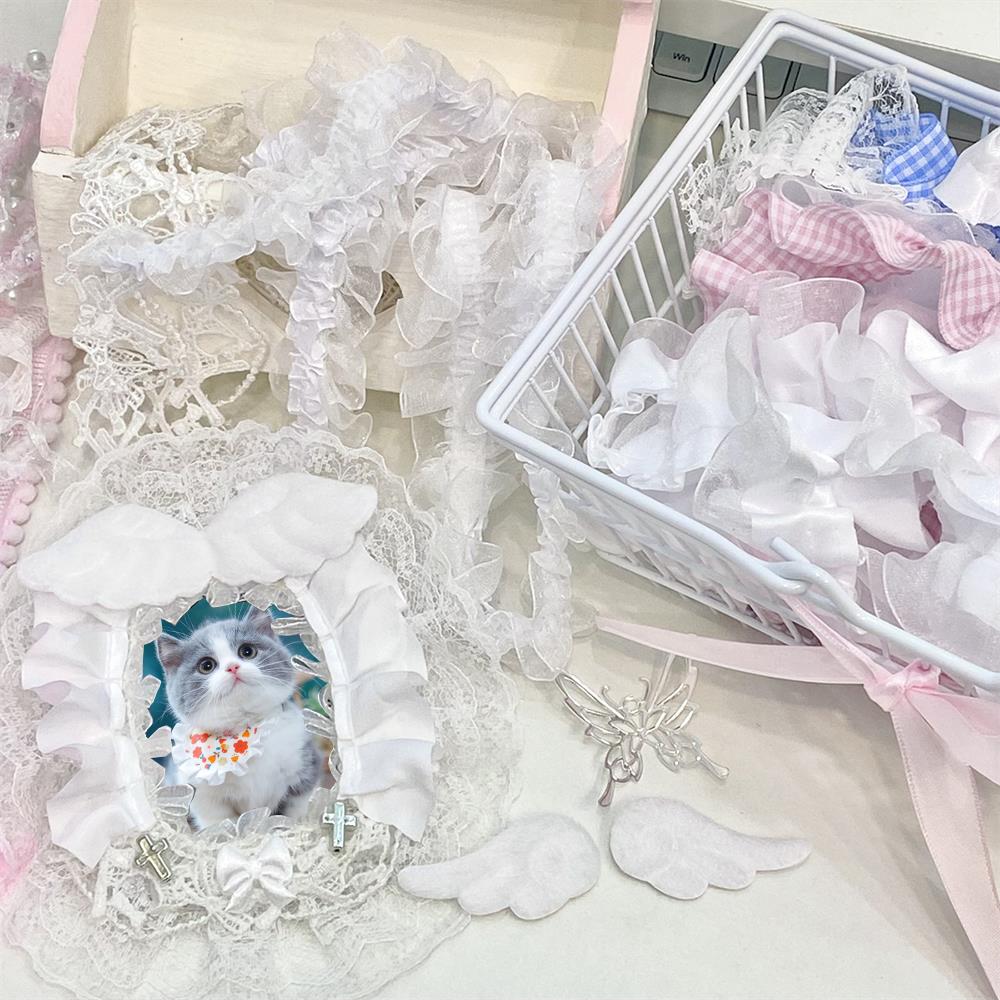 DIY Handmade Material Lace Decor Card Cover Dceor Lace Home Sewing Accessories DIY Girl Cute Sweet Card Sleeves Dceor
