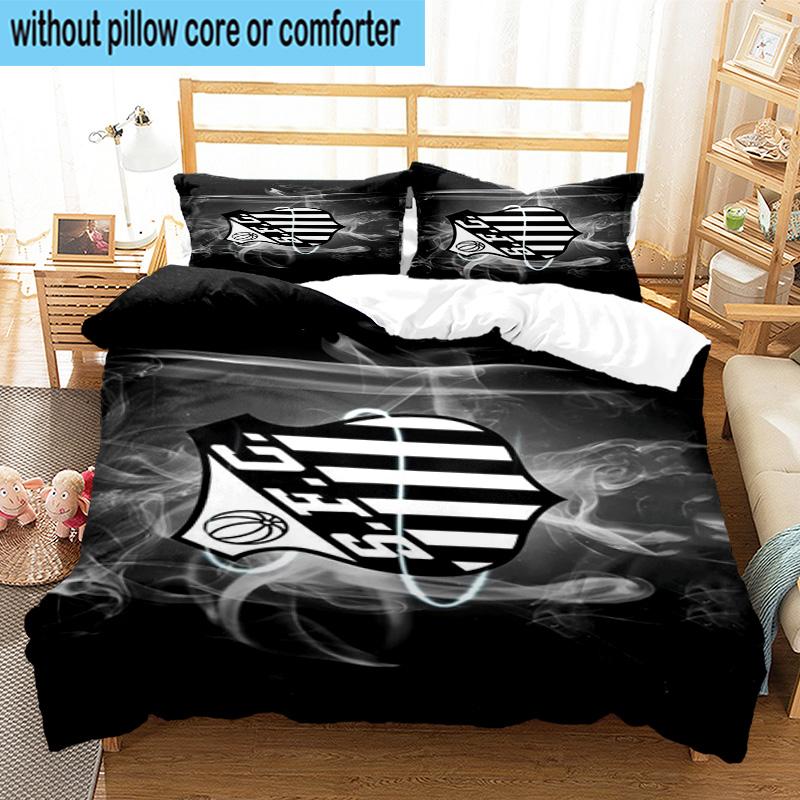 3pcs Fc Crest Design Printed Bedding Set Duvet Cover Closure Includes 1 Duvet Cover & 2 Pillowcases Bedding Sets Home Decor Gifts