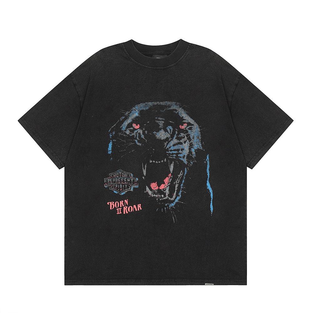 RogueWave Luxury Mens Womens T-Shirt Cotton Print Streetwear Vintage Oversized Tee Unisex Top