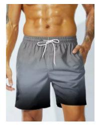 Beach Shorts, Informal Hawa Style Trend Steps for Outdoor Summer Clothing Printed Shorts S