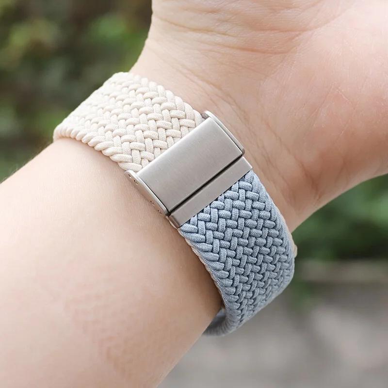 20mm/22mm Strap for Samsung Galaxy watch 6 4 5 pro active 2 Gear S3 braided solo loop bracelet correa Huawei watch GT 2 3 band