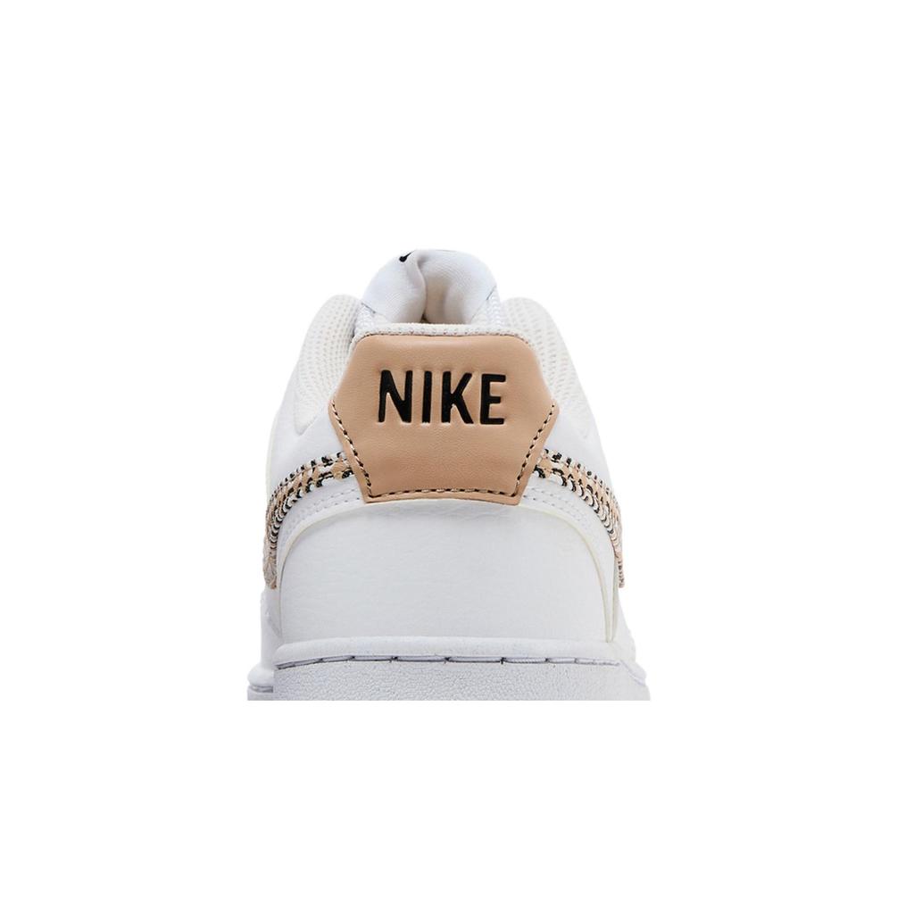 Nike Womens Court Vision Low Next Nature 'United in Victory' (women's sizes) White / Black / Summit White / Hemp Skateboard Shoes FN7323 100