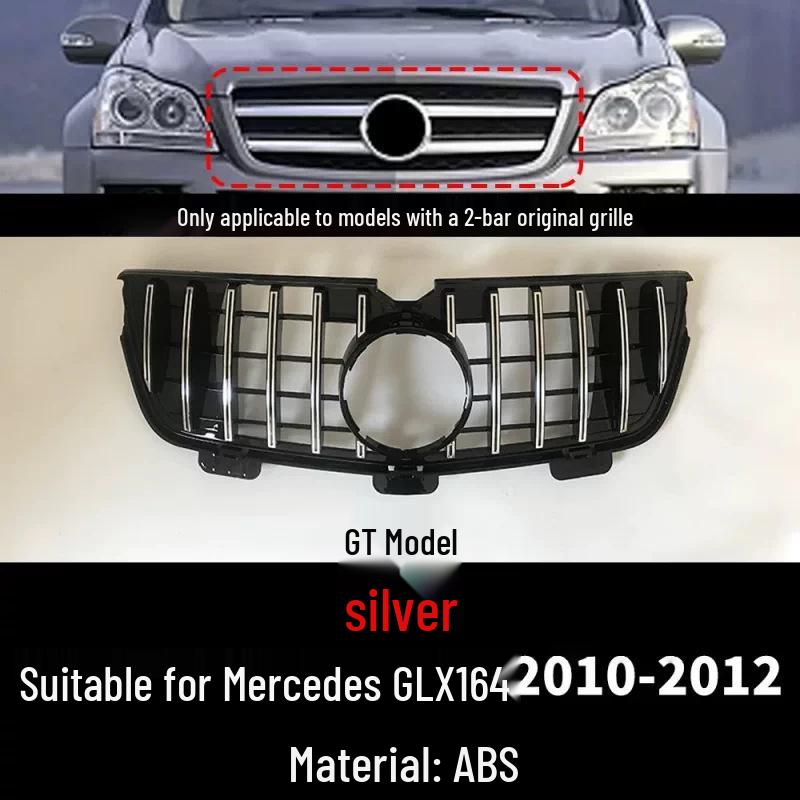 Compatible Mercedes-Benz GL X164 (2005-2012) GT Style Front Bumper Grille Cover