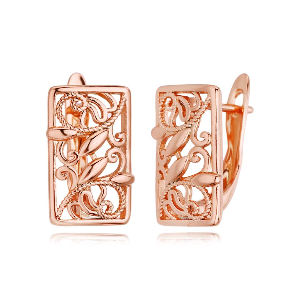 

LSOOYH серьги-клипсы цвета розового золота, модные серьги для женщин, геометрические двухцветные серьги-гвоздики, ювелирные изделия B